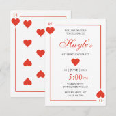 Queen of Hearts Casino Speelkaarten 45e Verjaardag Kaart (Voorkant / Achterkant)