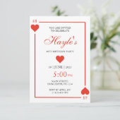 Queen of Hearts Casino Speelkaarten 48e Verjaardag Kaart (Staand voorkant)