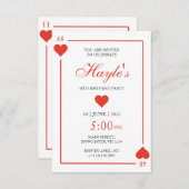 Queen of Hearts Casino Speelkaarten 48ste Verjaard Kaart (Voorkant / Achterkant)