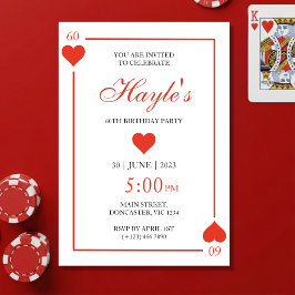Queen of Hearts Casino Speelkaarten 60ste Verjaard Kaart