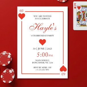 Queen of Hearts Casino Speelkaarten 60ste Verjaard Kaart