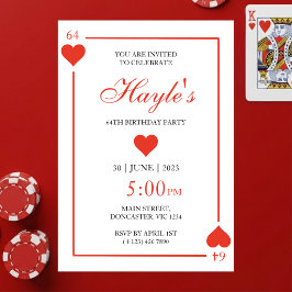 Queen of Hearts Casino Speelkaarten 64e Verjaardag Kaart