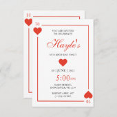 Queen of Hearts Casino Speelkaarten 70ste Verjaard Kaart (Voorkant / Achterkant)