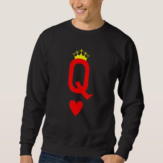 Queen Of Hearts Cool Matching Couple Valentine's D Trui (Voorkant)