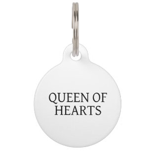 Queen of Hearts Custom Black Dog ID Ronde Pet Tag Huisdierpenning