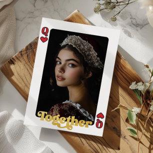 Queen of Hearts Custom Photo Valentijnsdag Folie Feestdagenkaart