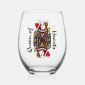 Queen of Hearts Design Stemless wijnglas Wijnglas Zonder Voet (Achterkant)