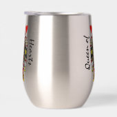 Queen of Hearts Design Thermische Wijn Tumbler (Rechts)