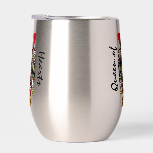 Queen of Hearts Design Thermische Wijn Tumbler (Rechts)