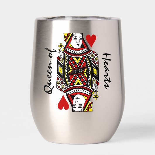 Queen of Hearts Design Thermische Wijn Tumbler (Achterkant)