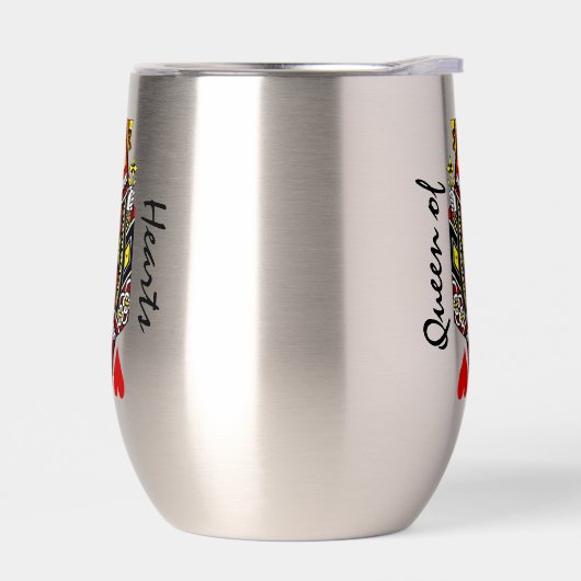 Queen of Hearts Design Thermische Wijn Tumbler (Links)
