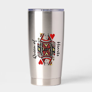 Queen of Hearts Design Thermische Wijn Tumbler Geïsoleerde Drinkbeker