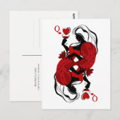 Queen of hearts. Fashion playing card Briefkaart (Voorkant / Achterkant)