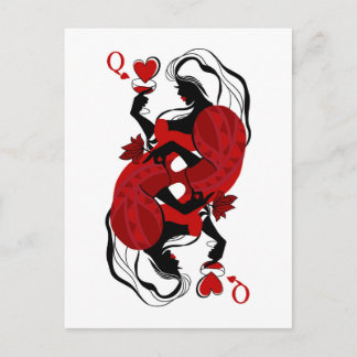 Queen of hearts. Fashion playing card Briefkaart