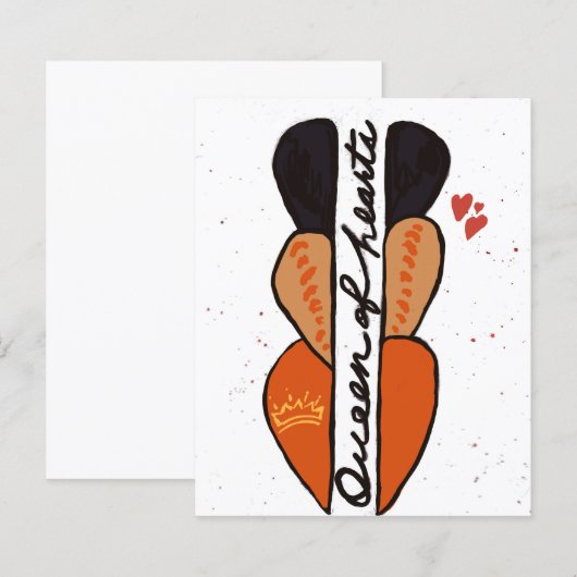 Queen of Hearts Flat Wenskaart (Voorkant / Achterkant)