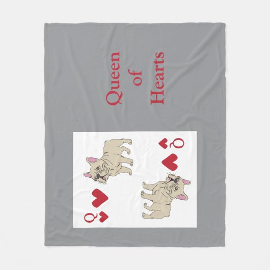 Queen of Hearts Fleece Deken (Voorkant)