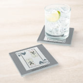 Queen of Hearts Glazen Onderzetter (Schuin)