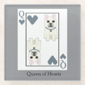 Queen of Hearts Glazen Onderzetter (Voorkant)