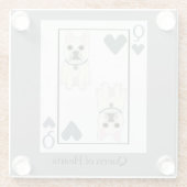 Queen of Hearts Glazen Onderzetter (Achterkant)