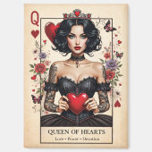 Queen of Hearts Gothic Tarot Fridge Magnet (Voorkant)