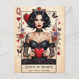 Queen of Hearts Gothic Tarot Postcard  Briefkaart