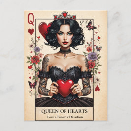 Queen of Hearts Gotische Tarot Ansichtkaart  Briefkaart