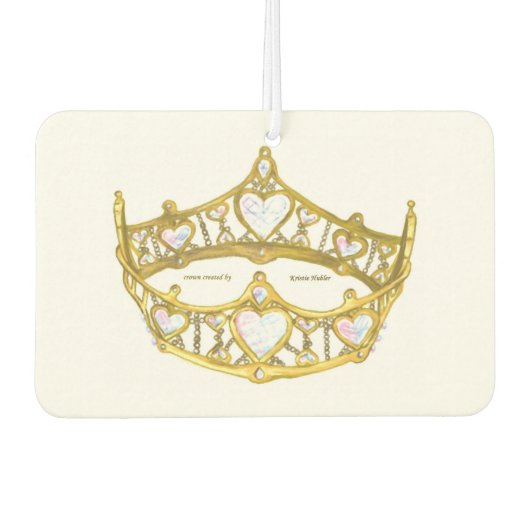 Queen of Hearts gouden kroon tiara luchtverfrisser (Voorkant)