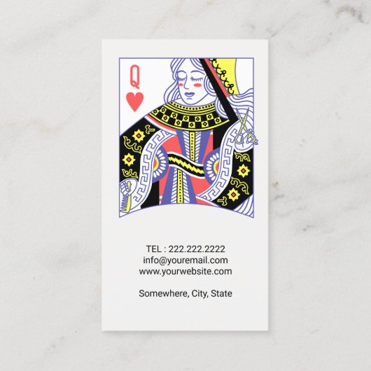 Queen of Hearts Hair Stylist Schoonheidssalon #2 Visitekaartje (Achterkant)
