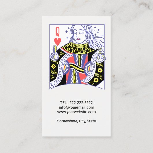 Queen of Hearts Hair Stylist Schoonheidssalon #3 Visitekaartje (Achterkant)