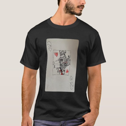 Queen of Hearts Hand drawn Playing Card Xavi Origi T-shirt (Voorkant)