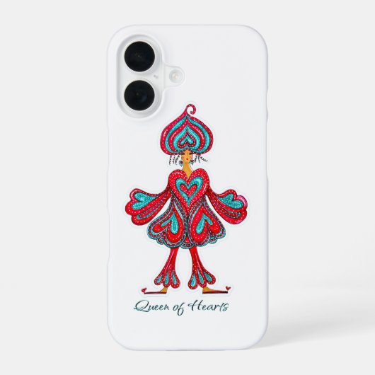 Queen of Hearts iPhone 16 Hoesje (Achterkant)