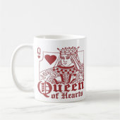Queen of Hearts Kaart Play Ontwerp Koffiemok (Links)