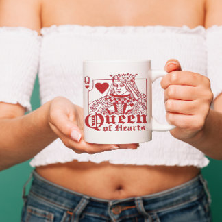 Queen of Hearts Kaart Play Ontwerp Koffiemok