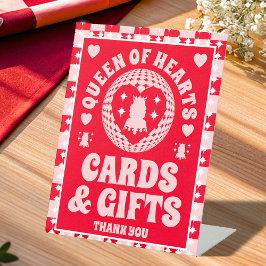 Queen of Hearts Kaarten en geschenken Vrijgezellen Reclamebord Met Voetstuk