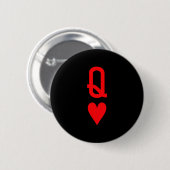 Queen Of Hearts King Of Heart Couple Matching Wome Ronde Button 5,7 Cm (Voorkant /achterkant)