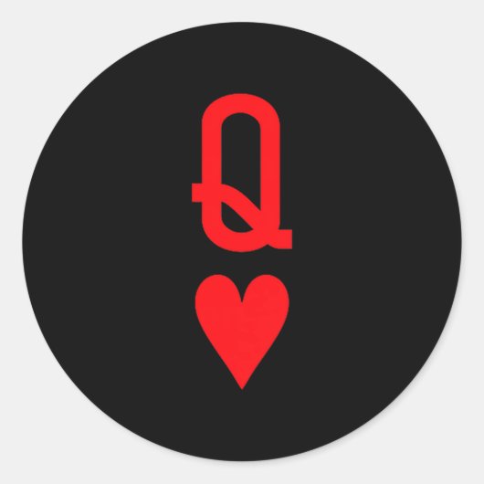 Queen Of Hearts King Of Heart Couple Matching Wome Ronde Sticker (Voorkant)