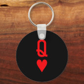 Queen Of Hearts King Of Heart Couple Matching Wome Sleutelhanger (Voorkant)