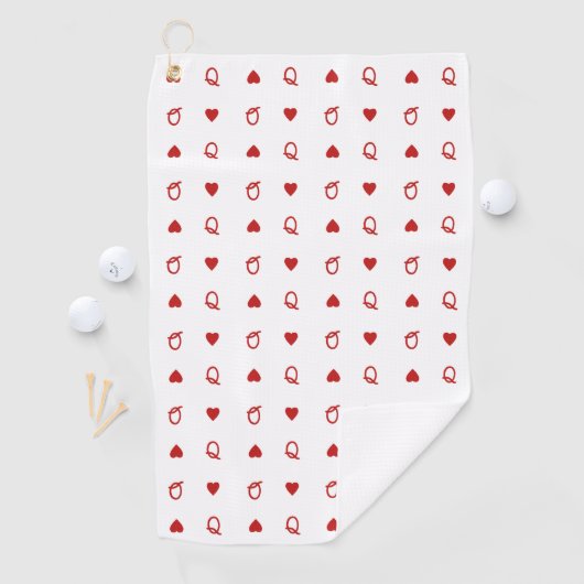 Queen of Hearts Koningin van de Cursus Valentijn Golfhanddoek (Insitu)