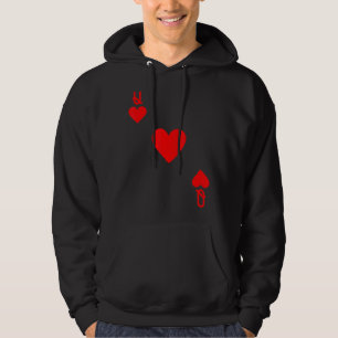 Queen of Hearts kostuum Halloween dek van kaarten Hoodie