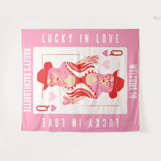 Queen of hearts Las Vegas Bachelorette Banner Wandkleed (Voorkant (horizontaal))