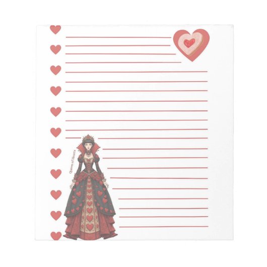 Queen of Hearts Lined Notitieblok (Voorkant)