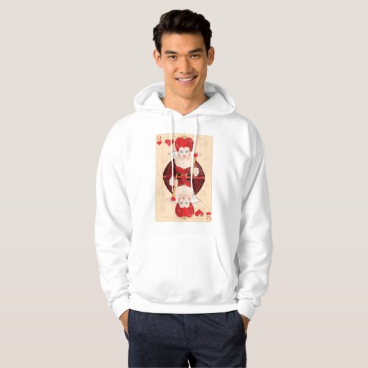 Queen of Hearts Mannen Hoodie (Voorkant volledig)