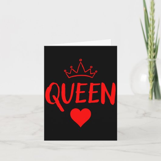 Queen Of Hearts Matching Couple Saint Valentines _ Kaart (Voorkant)