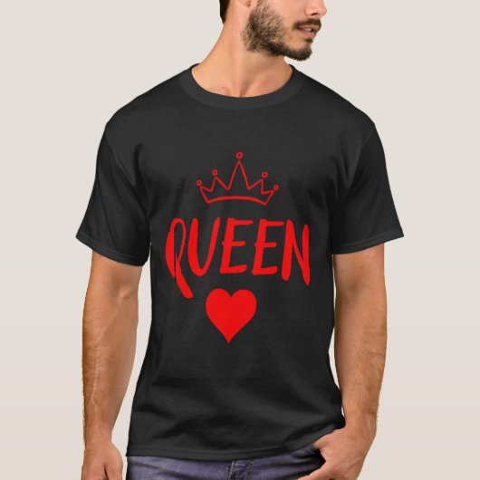 Queen Of Hearts Matching Couple Saint Valentines _ T-shirt (Voorkant)