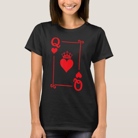 Queen of Hearts Matching Couple Saint Valentine's T-shirt (Voorkant)
