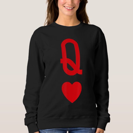 Queen of Hearts Matching Couple Saint Valentine's  Trui (Voorkant)