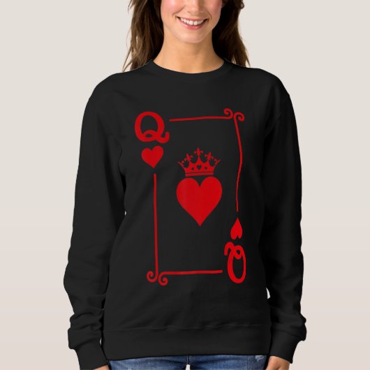 Queen of Hearts Matching Couple Saint Valentine's Trui (Voorkant)