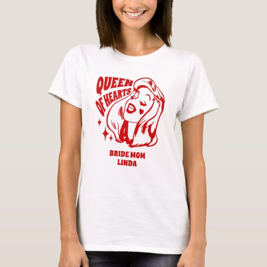 Queen of Hearts Mom of the Bride T-shirt (Voorkant)