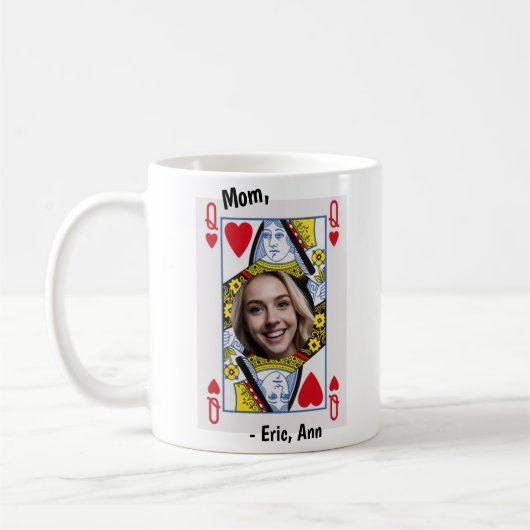 Queen Of Hearts Mom Photo Personalized Coffee Mug Koffiemok (Links)