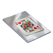 Queen of Hearts On White Satin Fabric Notitieboek (Rechterzijde)